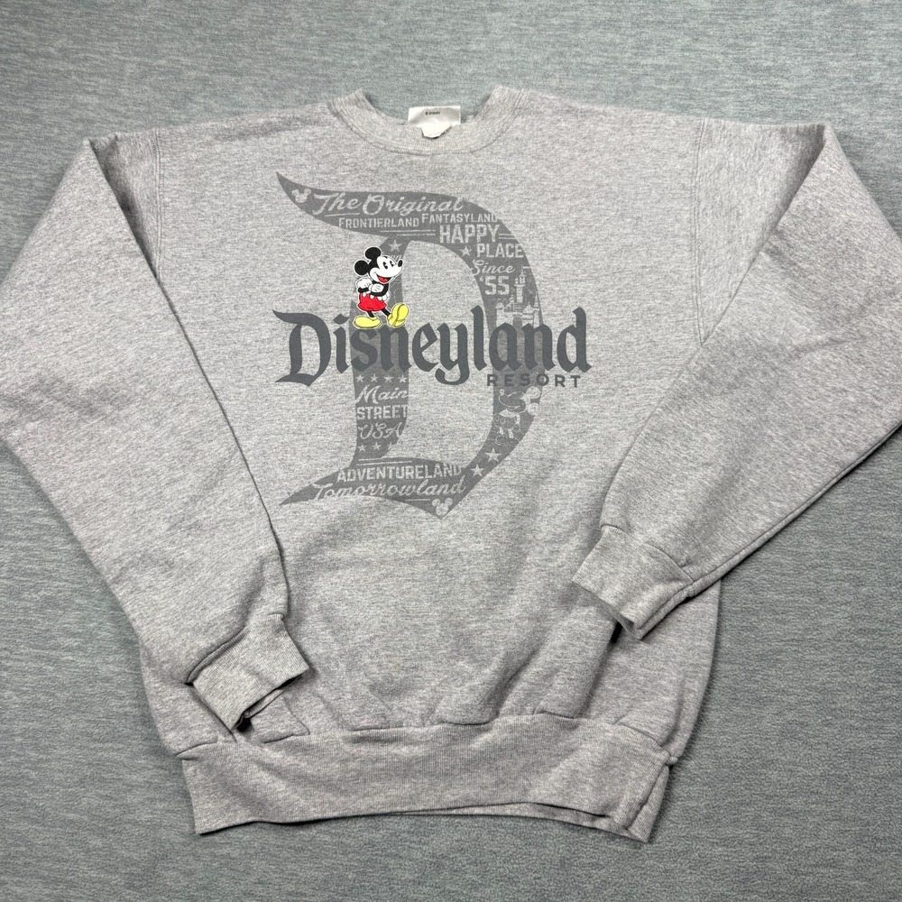 Disney Parks Sweatshirt Unisex Small Gray Disneyland‎ Mickey Mouse Resort Hanes